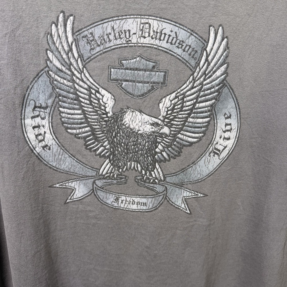 Harley Davidson Texas T Shirt Mens XL Gray Cotton Graphic Print Short Sleeve USA